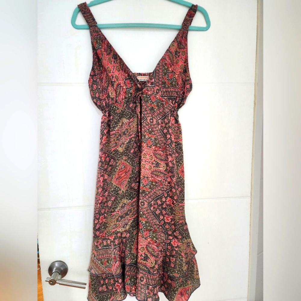 Mamey Bohemian Paisley Print Summer Dress Size L